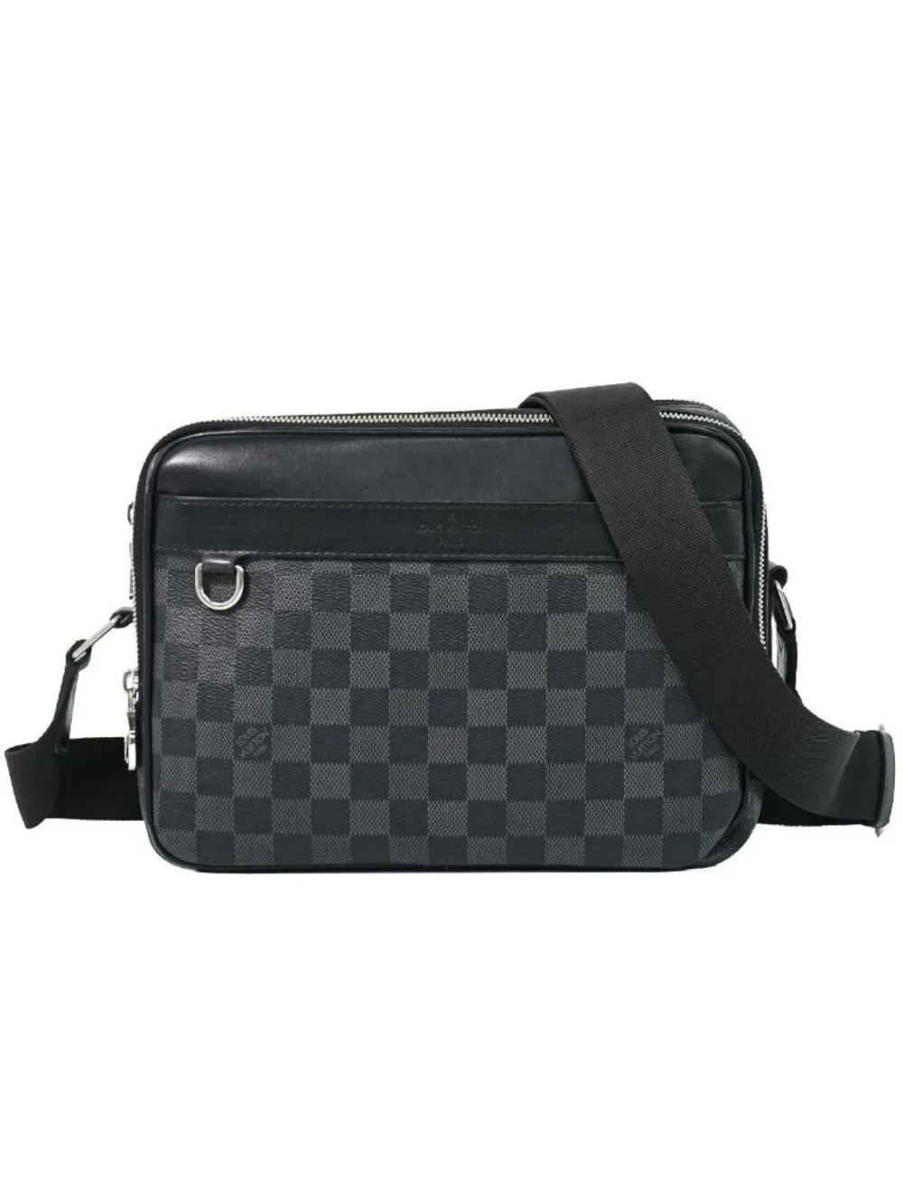 Louis Vuitton LV Trocadero Messenger PM Damier Graphite Shoulder Bag Black Gray